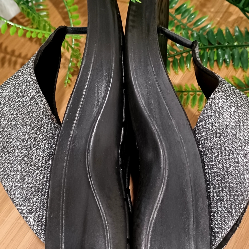 Aerothotic Womensilver Glitter Metalluc Flip Flop Platform Thong Sandals Sz 8.5 - Picture 10 of 12